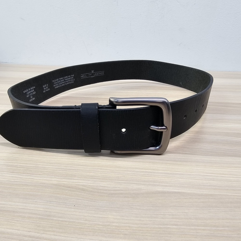 NEXT Hell For Leather Belt Mens 30 XS Black Genuine Leather Work Jean Minimalist